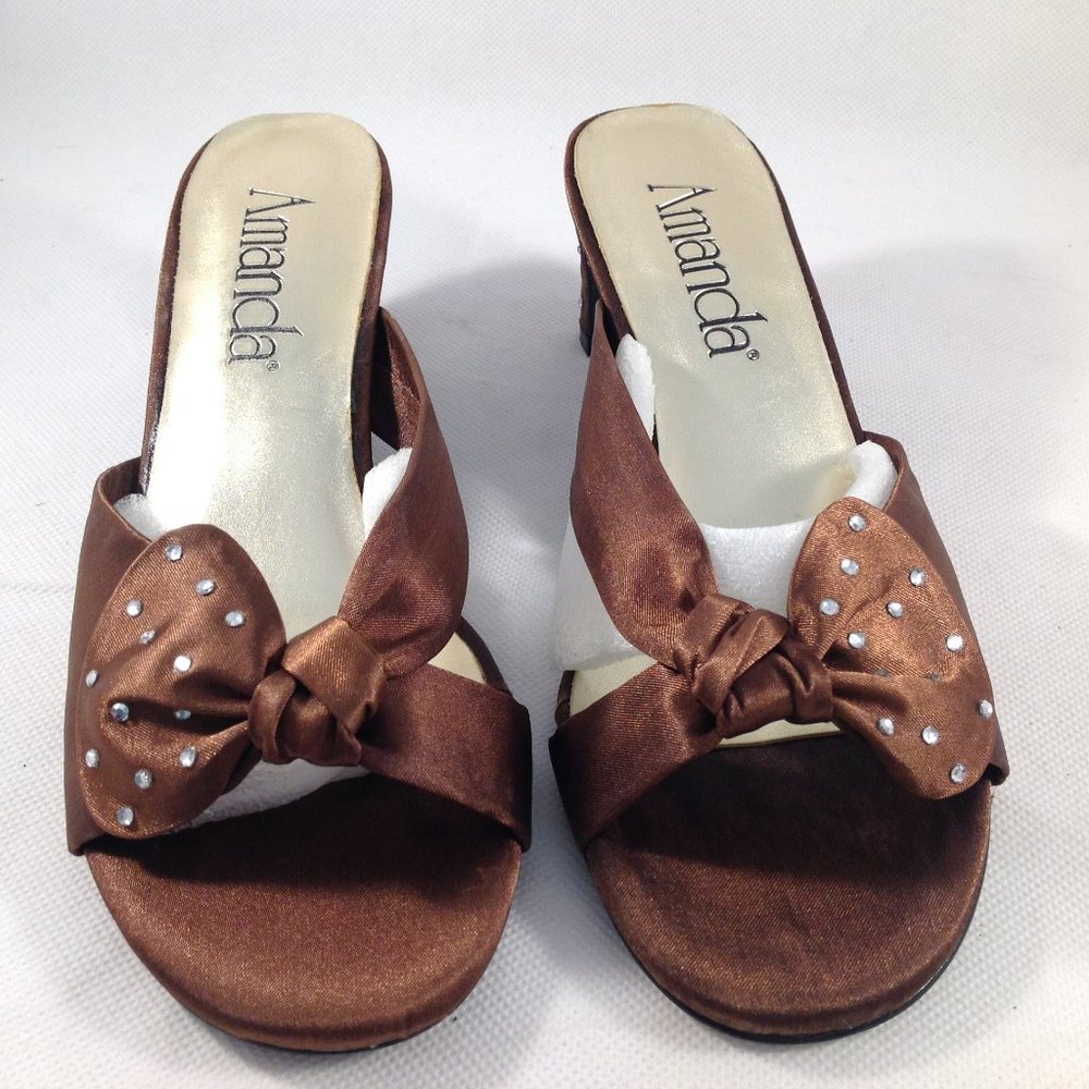 Designer Amanda Sandals Slip On Color Bronze   Size 8 M